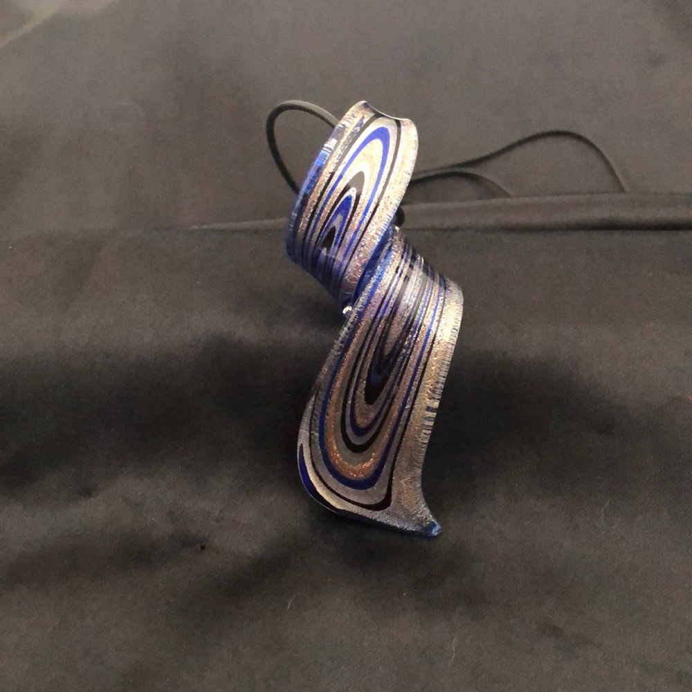 Spiral Glass Pendant Necklace